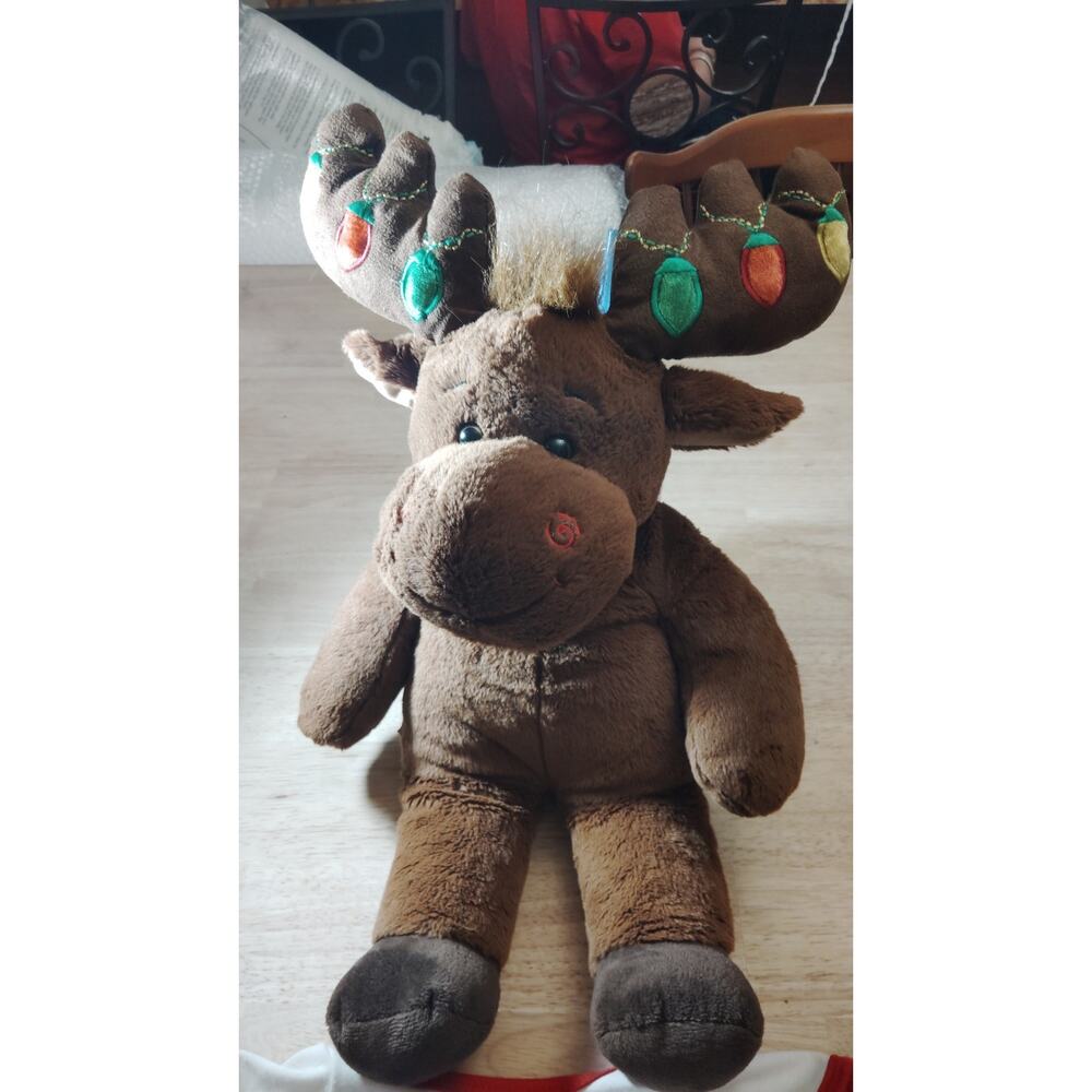 Build A Bear Christmas Lights Holiday Reindeer Moose 17" And BAB Texas shirt